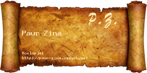 Paur Zina névjegykártya